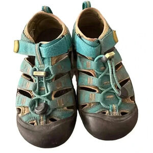 Keen Newport Shoe Unisex Child Size‎ 3 Teal Lime Outdoor Active Water Hiking
